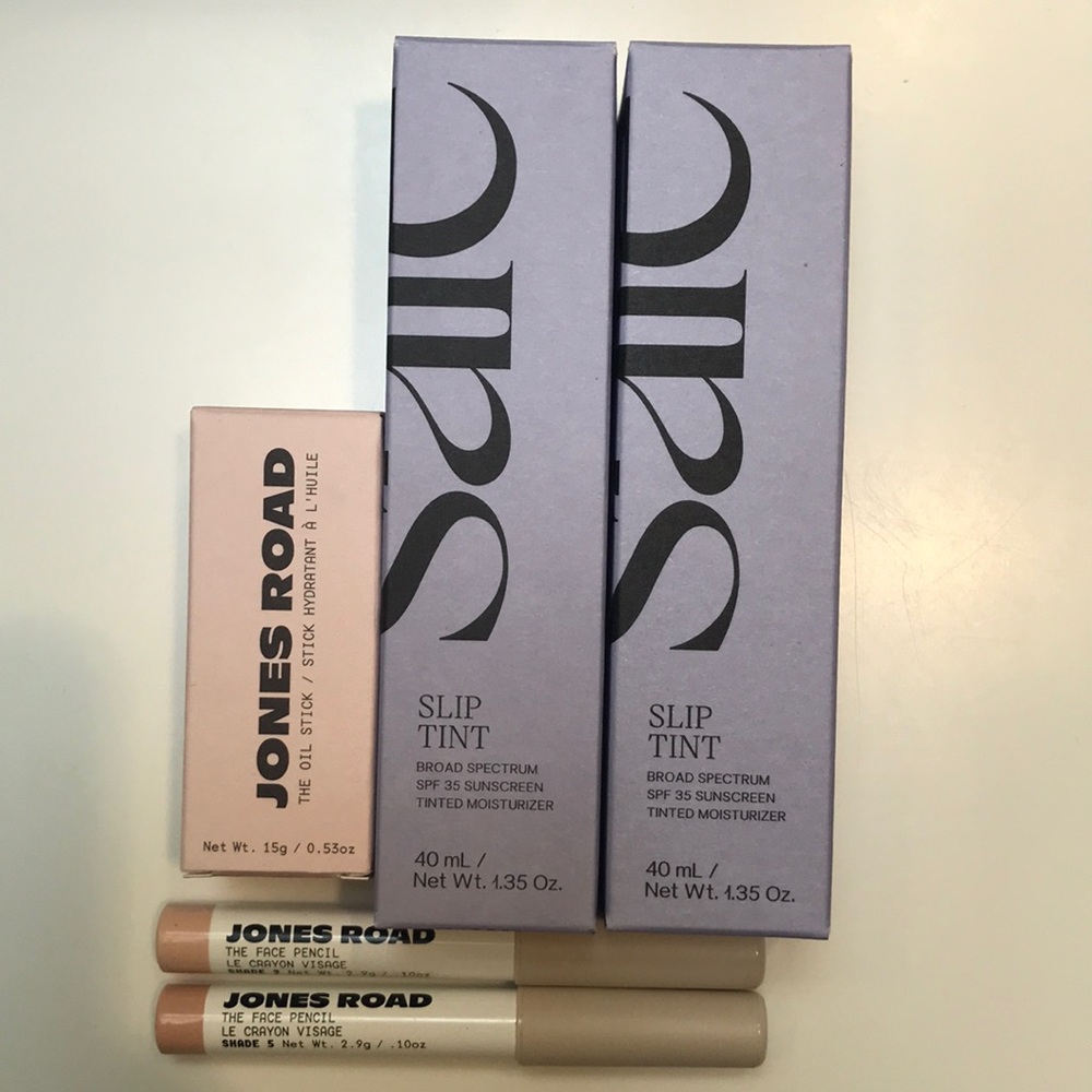 Jones Road and Saie Beauty Bundle. Slip Tint, Face Pencils and Oil Stick.